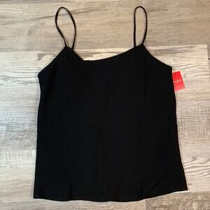 NWT Spanx Reversible Cami Black Crepe Satin Tank Top Medium Date Night Staple